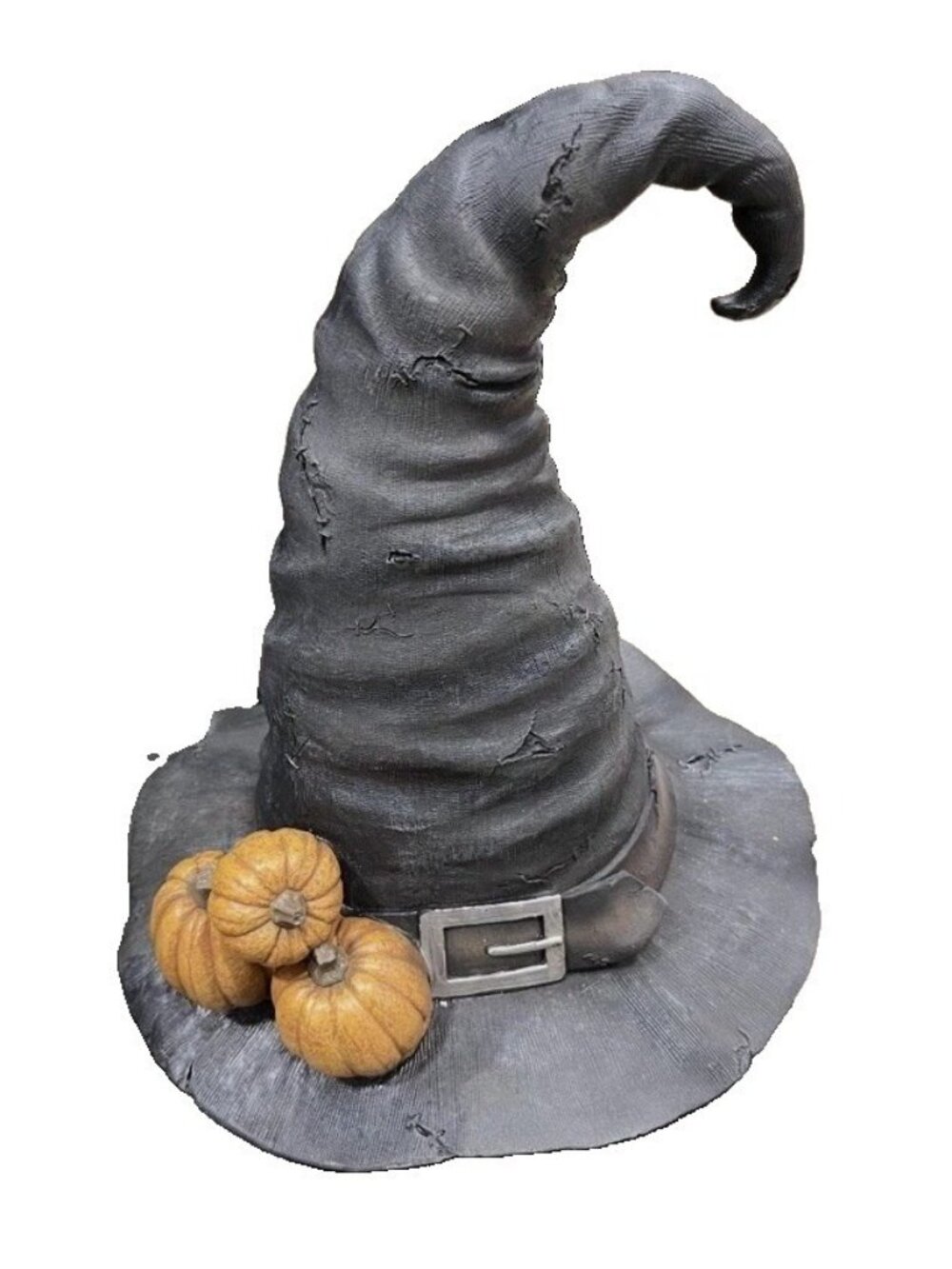 Halloween Extra Large Tattered Resin Witch Hat With Mini Pumpkins/Gourds Viral